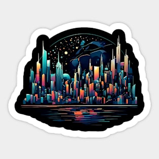 City at night Sticker